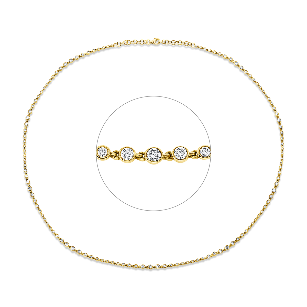 diamond full cut  exclusive necklace in yellow gold