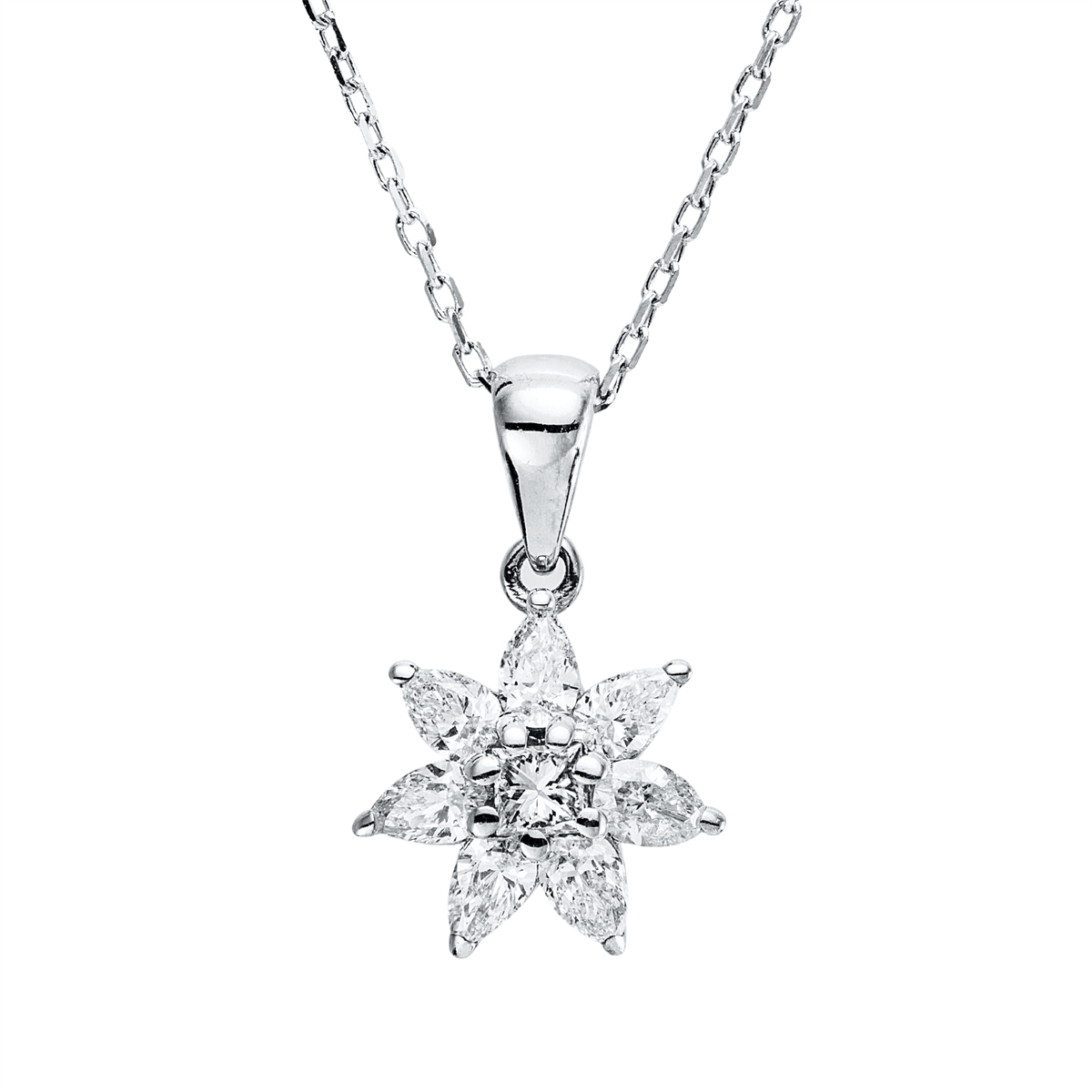 princess  modern woman necklace in white gold