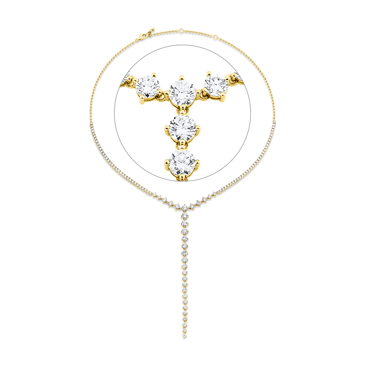 diamond full cut  exclusive necklace in yellow gold