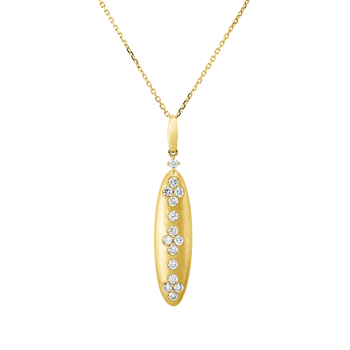 diamond full cut  modern woman necklace in yellow gold