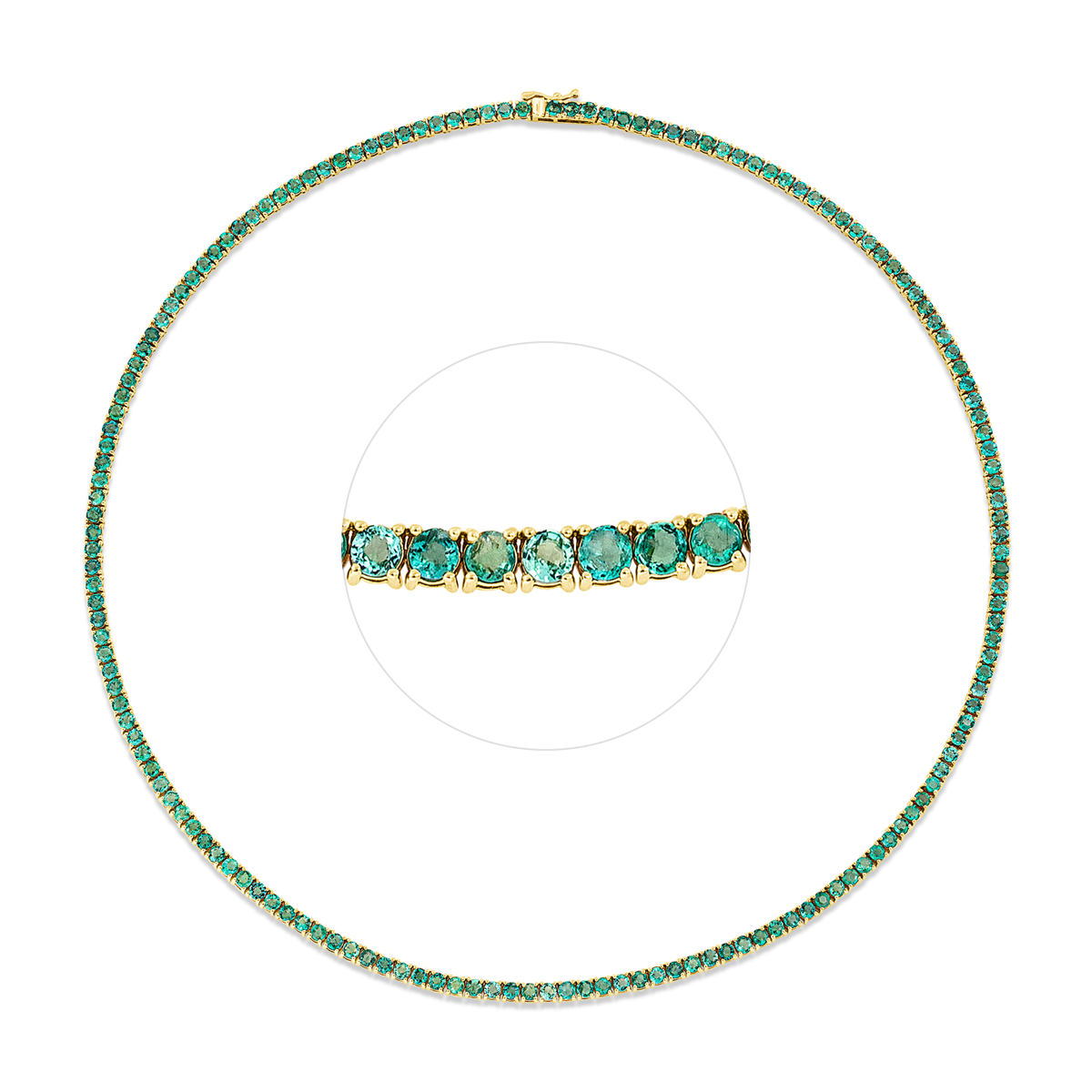 colored stone classic necklace - 4Q397