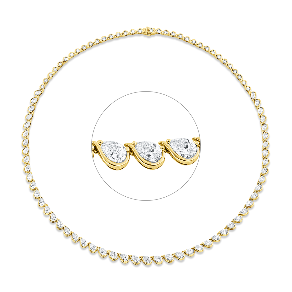pear shape  exclusive necklace in yellow gold / white gold