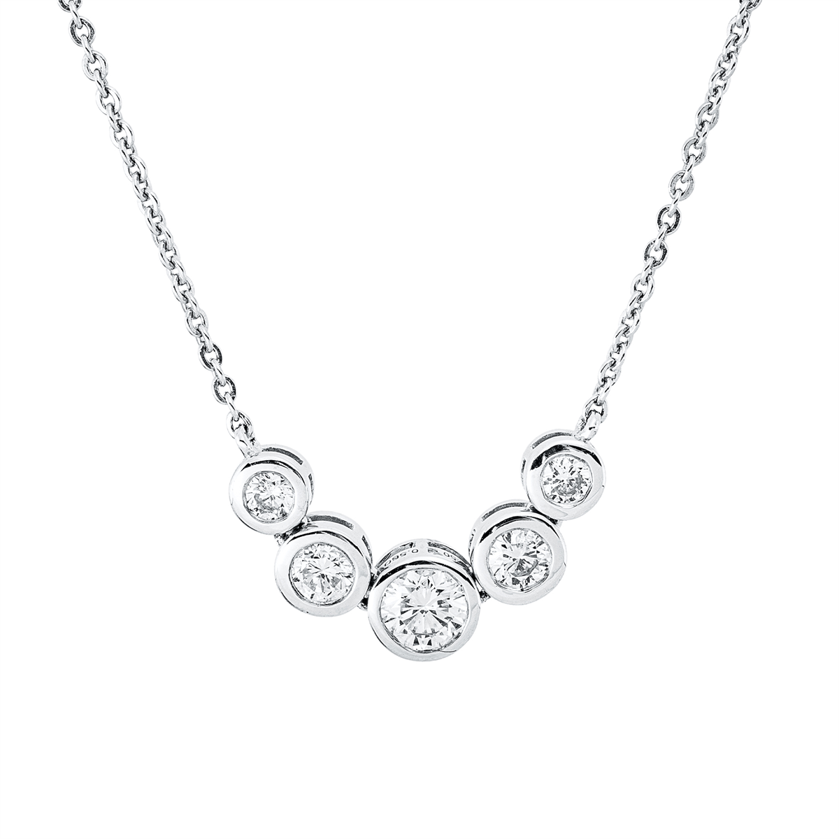 diamond full cut  modern woman necklace in white gold