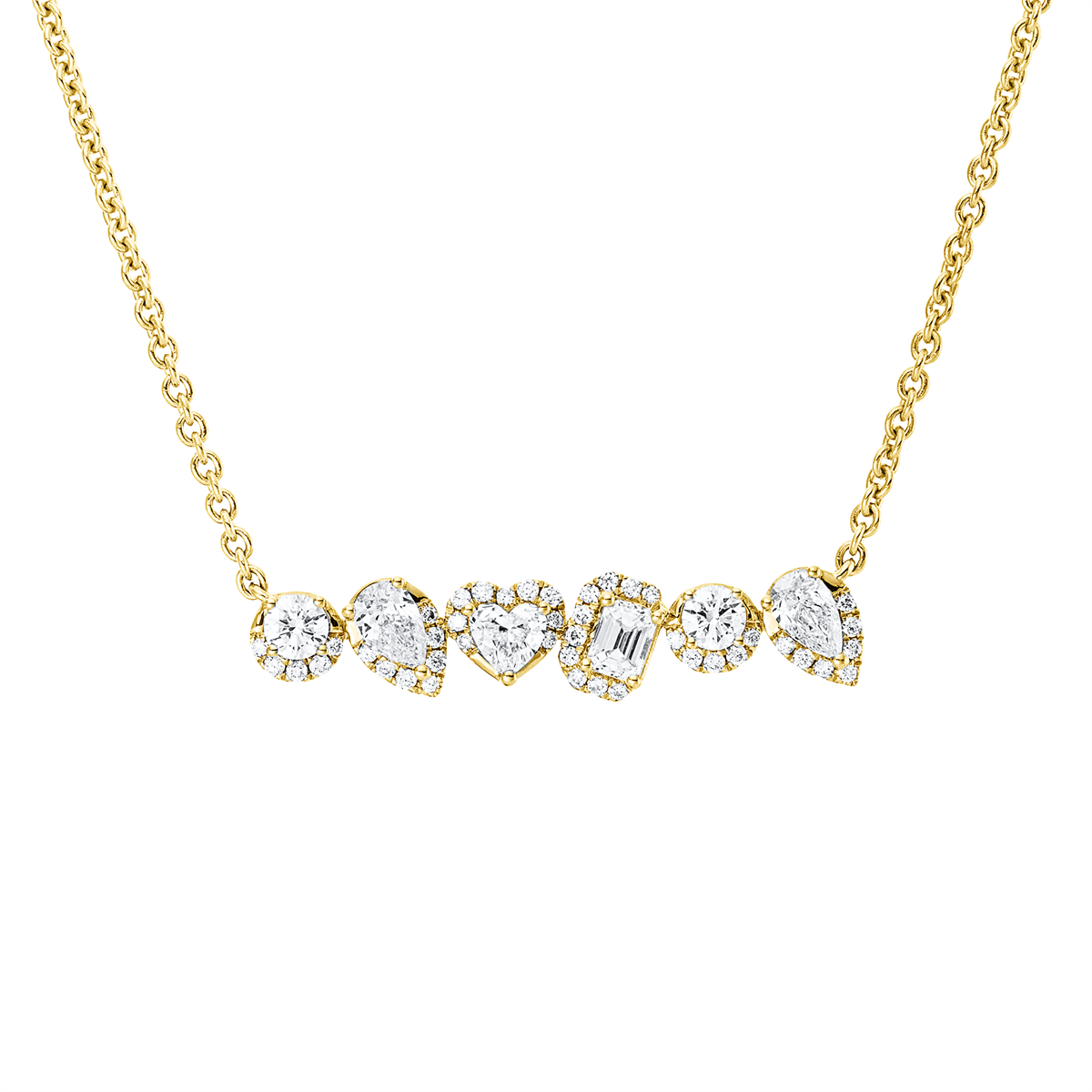 diamond full cut  exclusive necklace in yellow gold