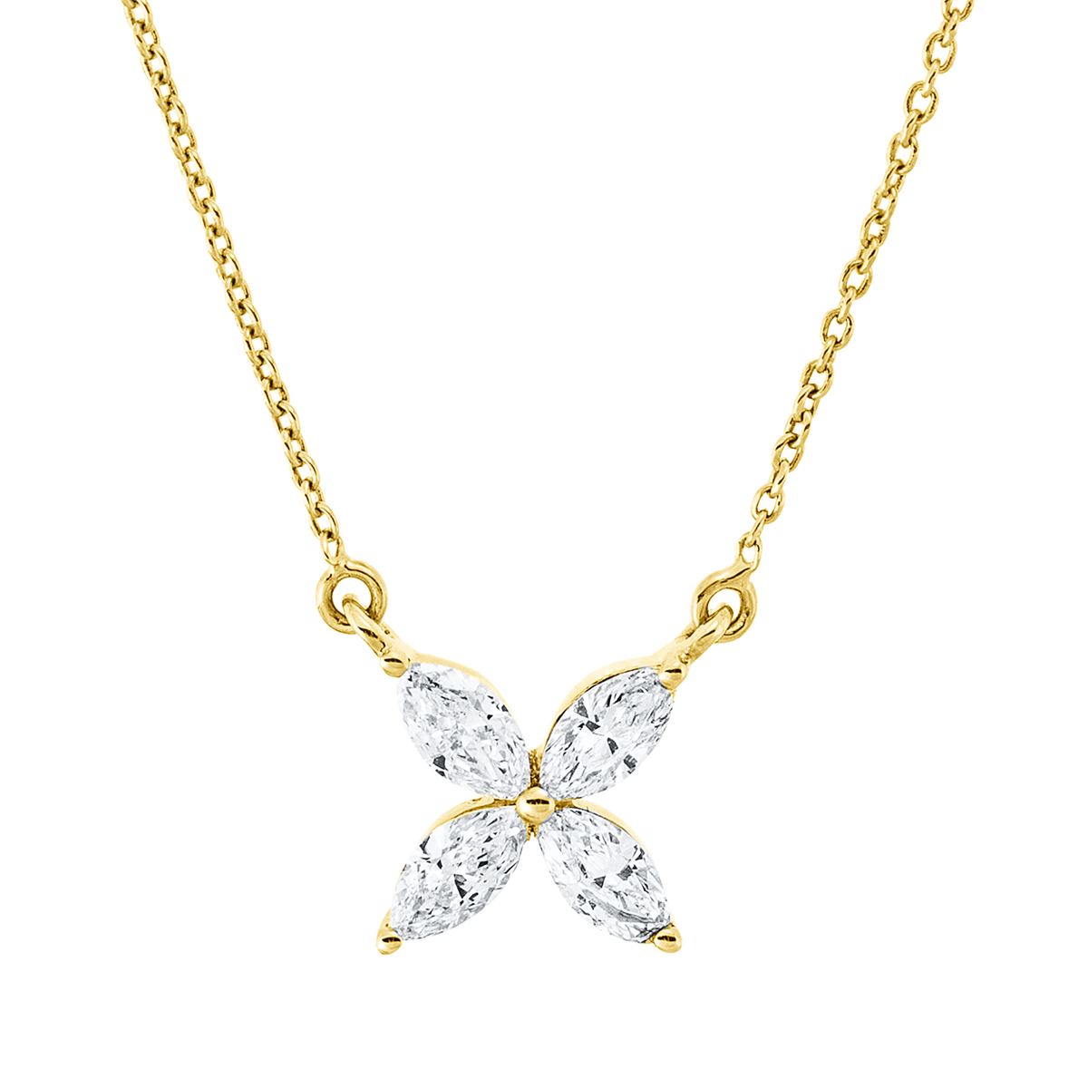 marquise  modern woman necklace in yellow gold