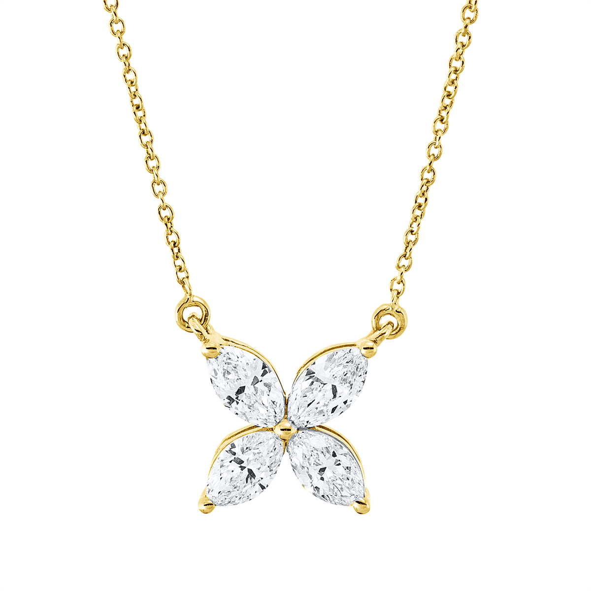 marquise  modern woman necklace in yellow gold