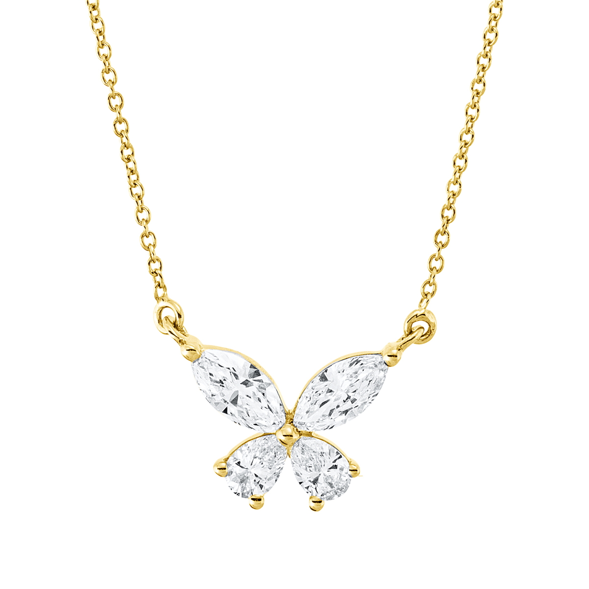 pear shape  modern woman necklace in yellow gold
