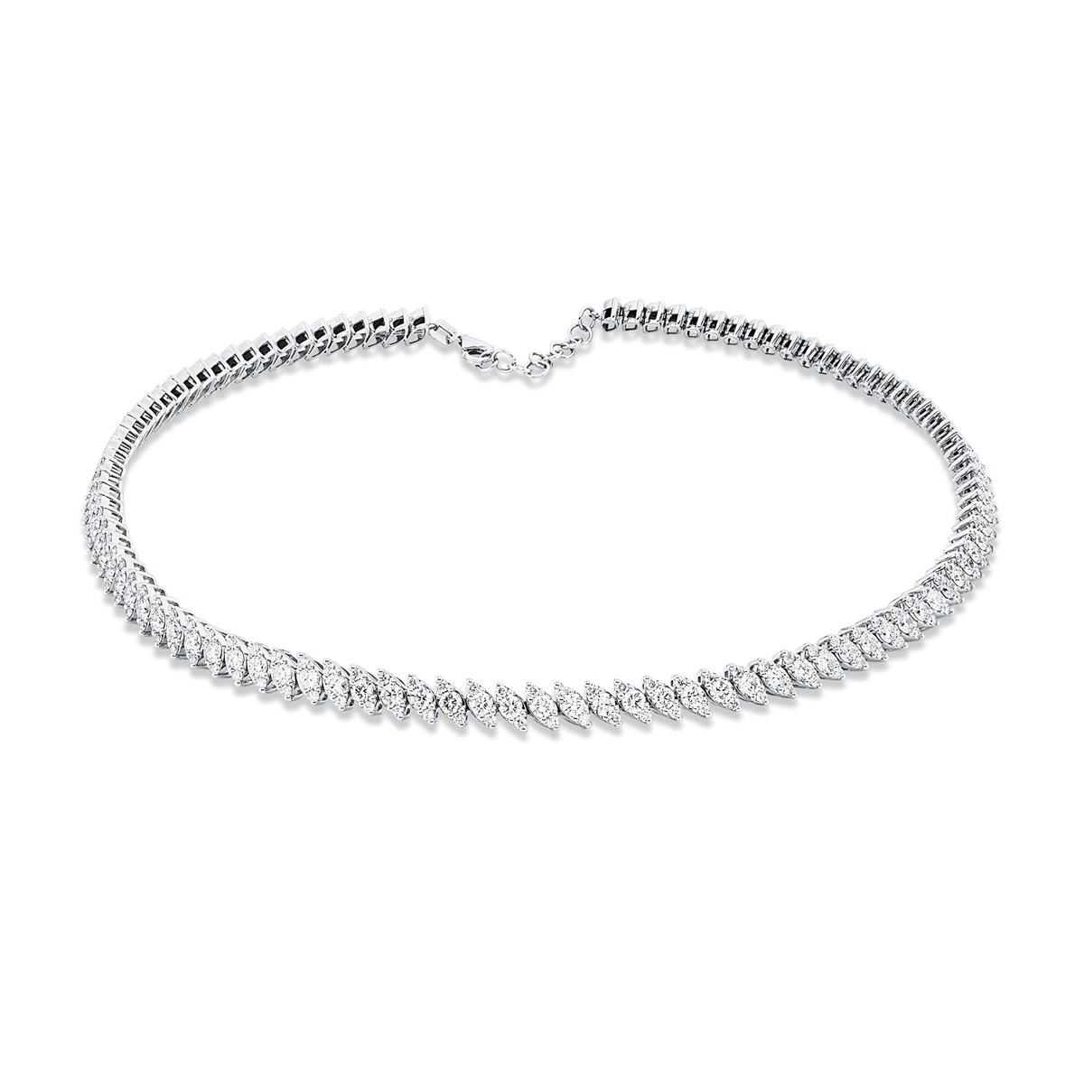 diamond full cut  exclusive necklace in white gold
