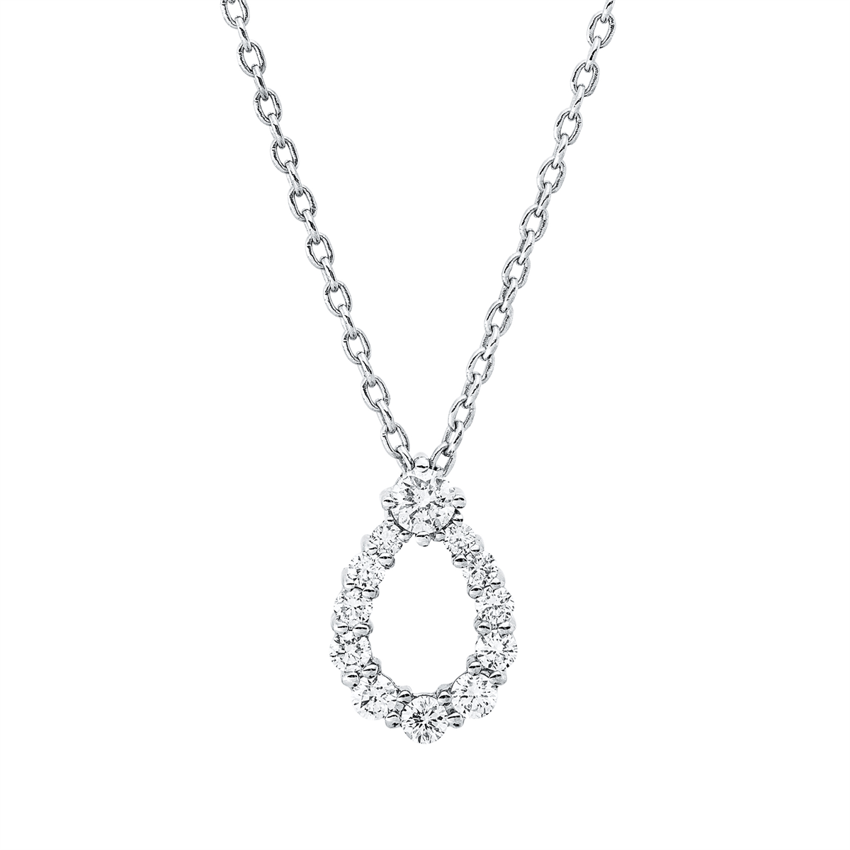 diamond full cut  modern woman necklace in white gold