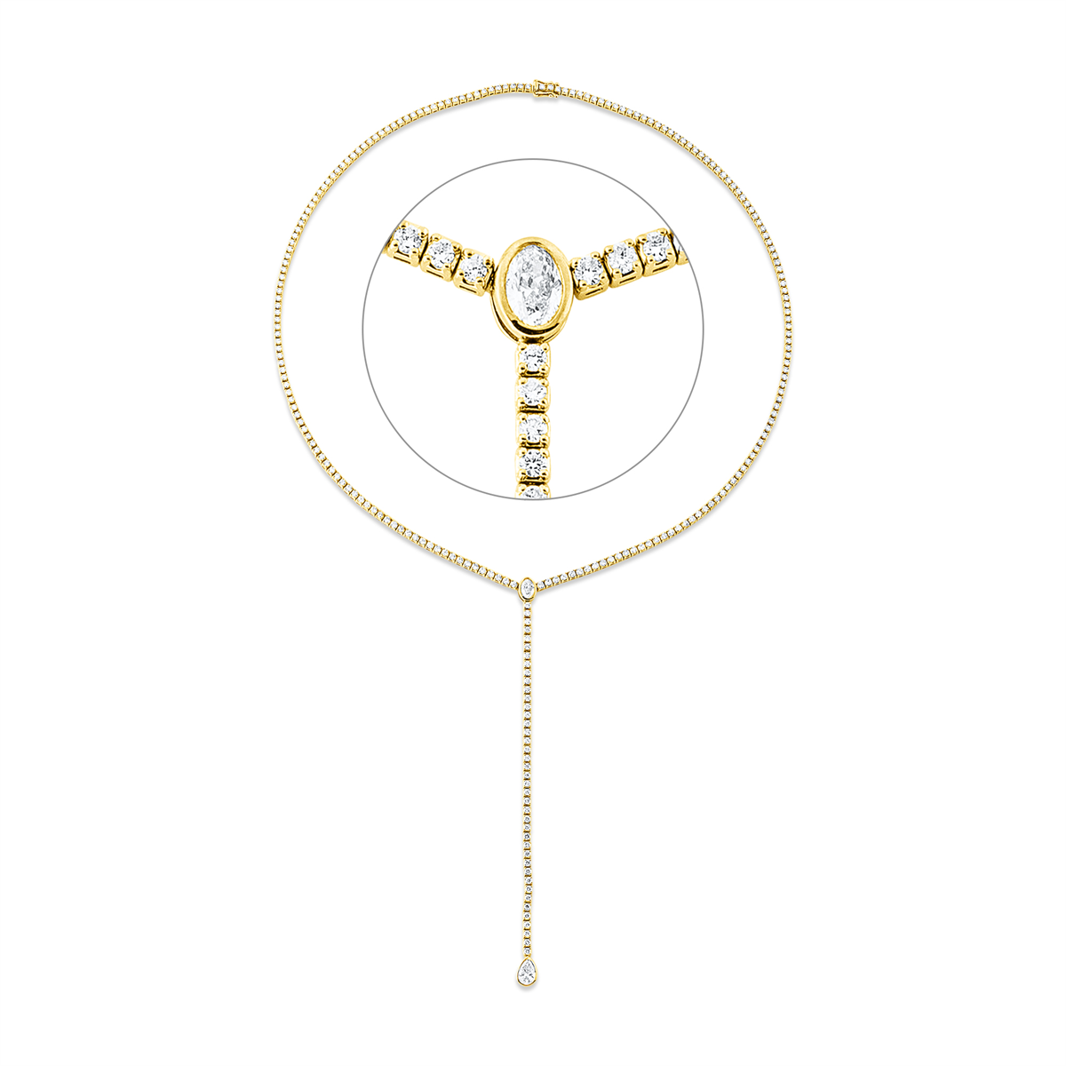 diamond full cut  exclusive necklace in yellow gold