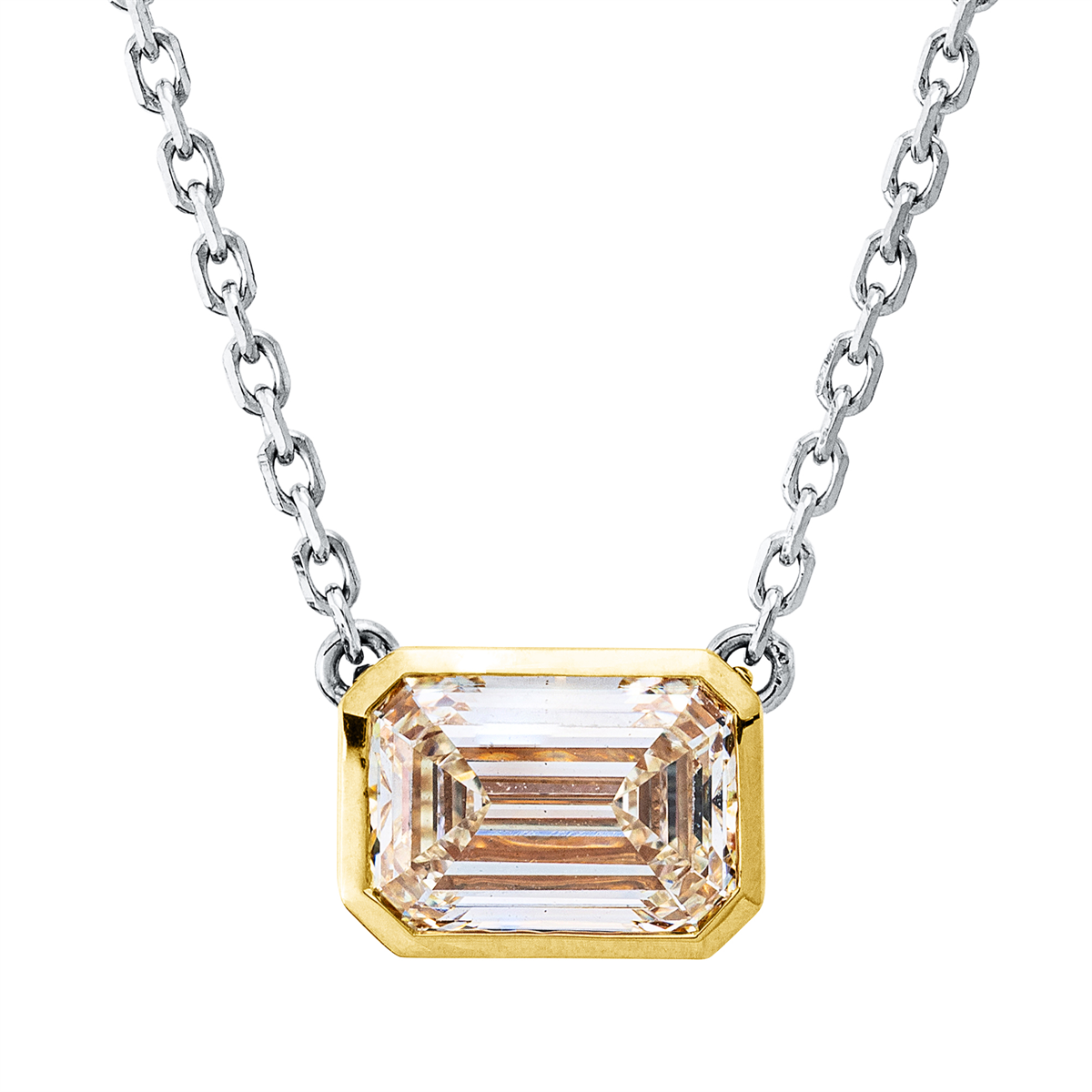 diamond full cut  fancy colored diamond necklace in yellow gold platinum 950