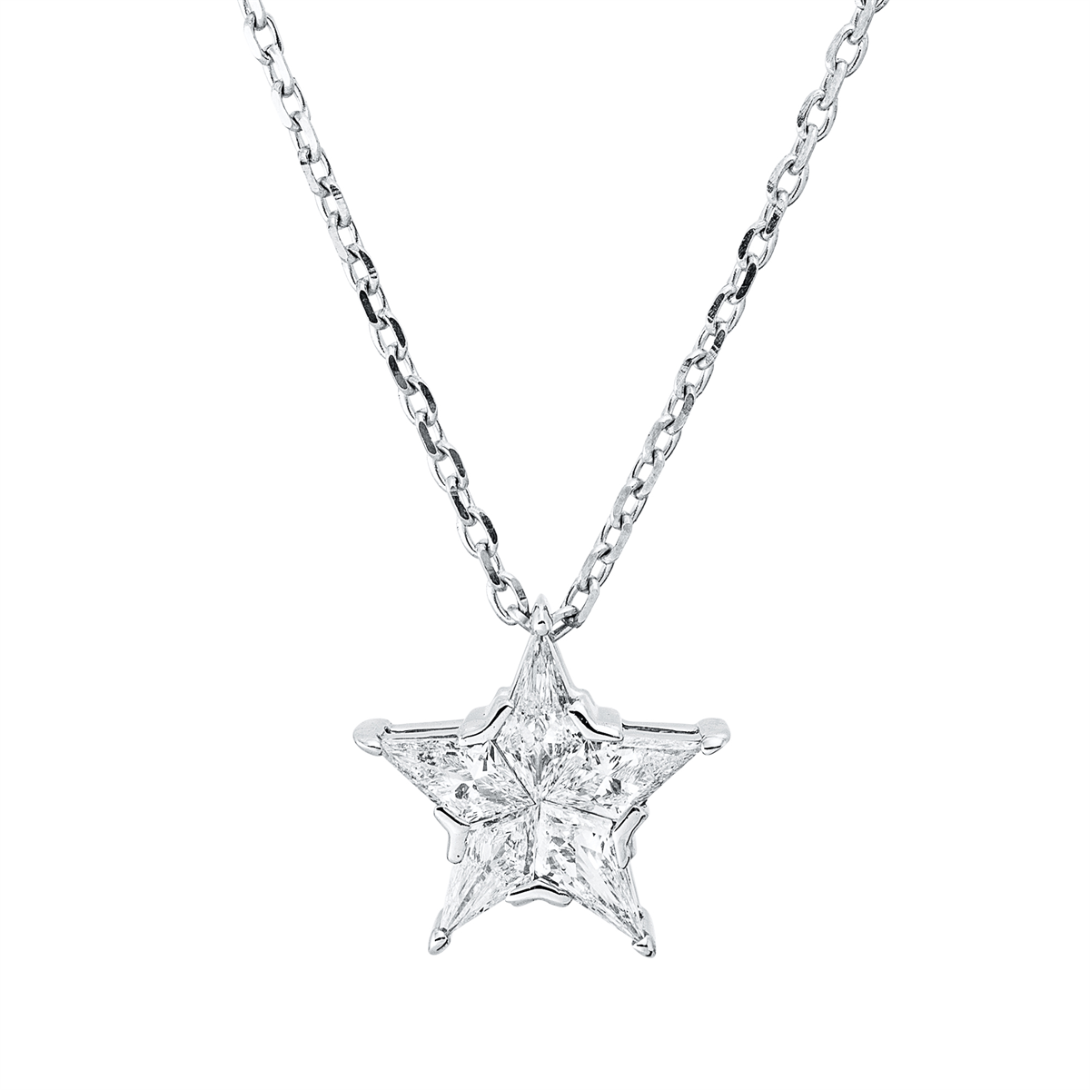 fantasy-cut  illusion classic necklace in white gold