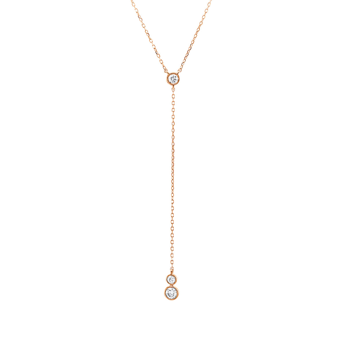diamond full cut  modern woman necklace in red gold