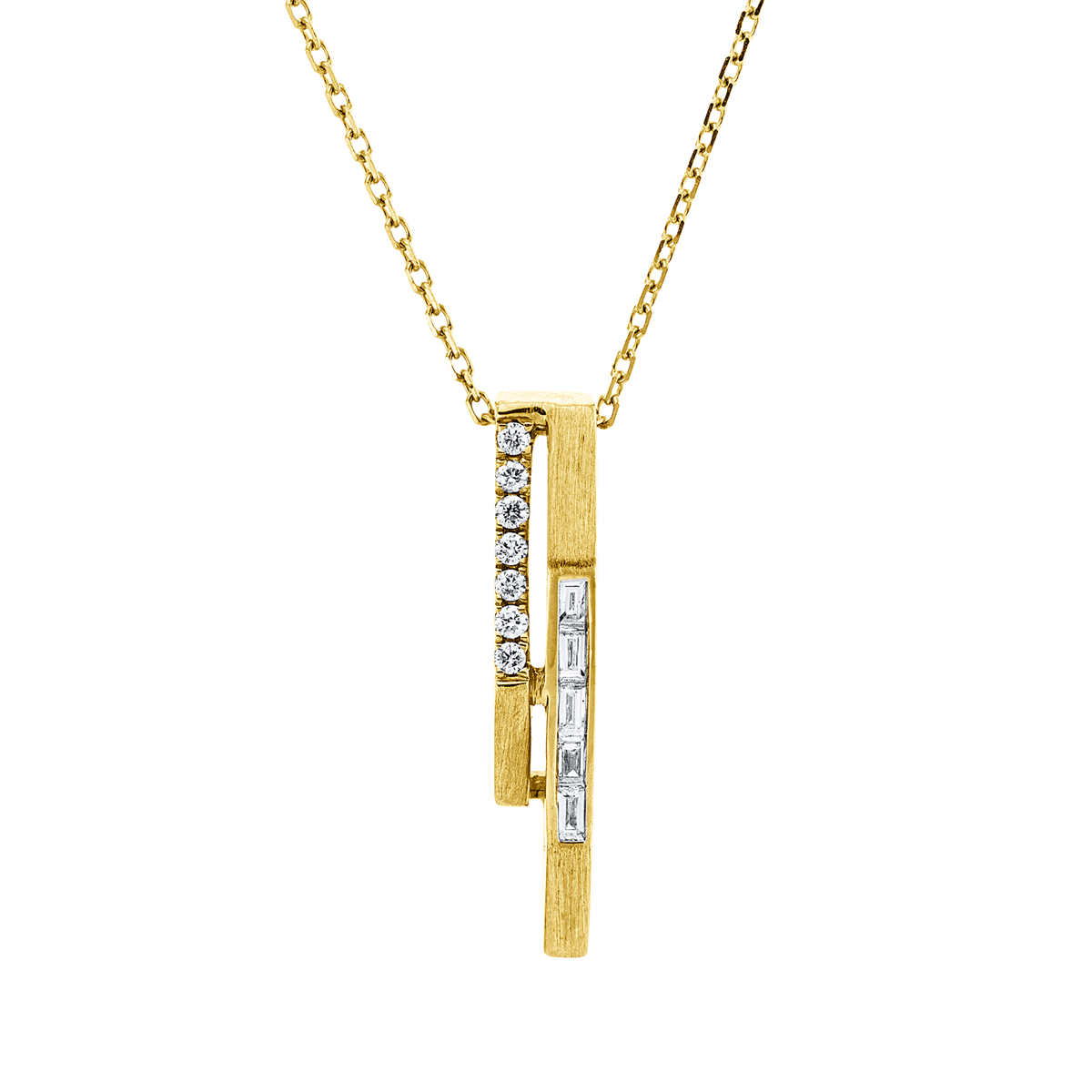 baguette  baguette necklace in yellow gold