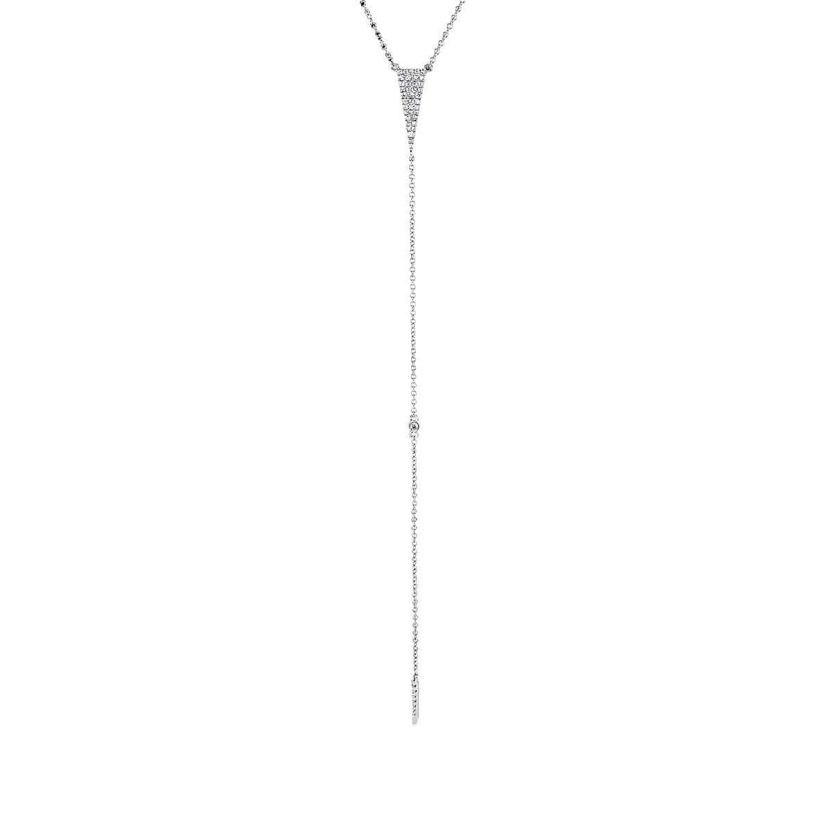 diamond single cut  modern woman necklace in white gold