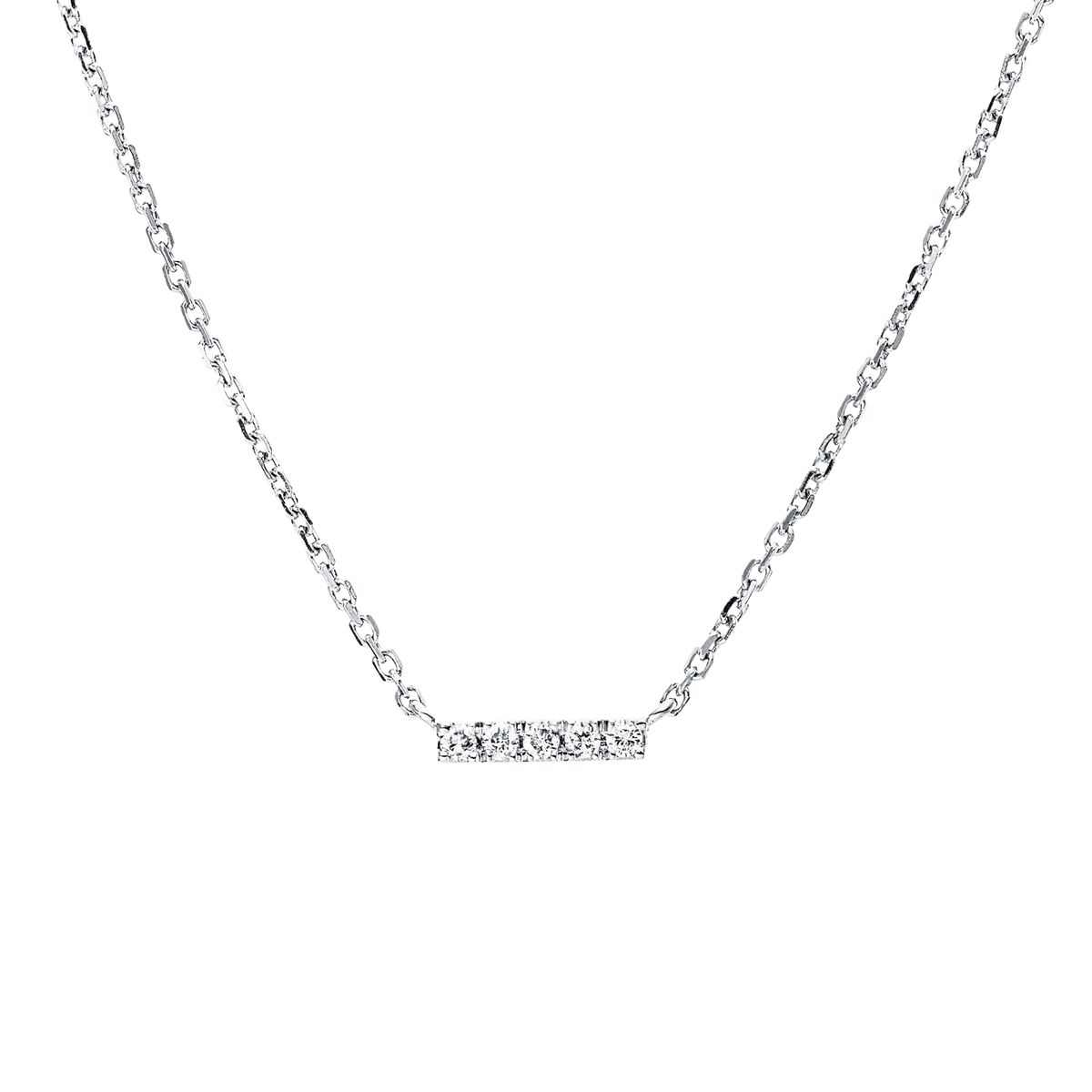 diamond full cut  modern woman necklace in white gold