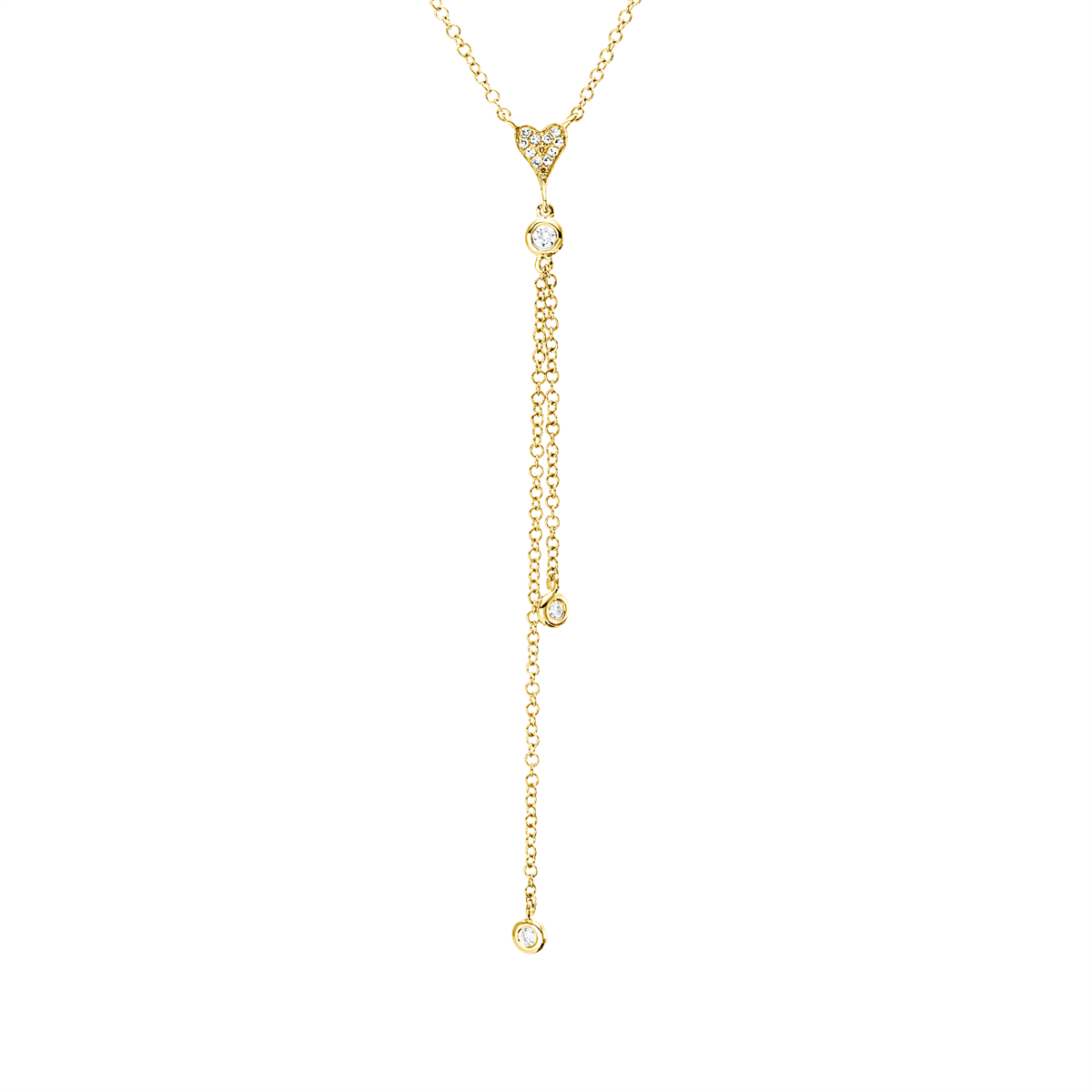 diamond full cut  modern woman necklace in yellow gold