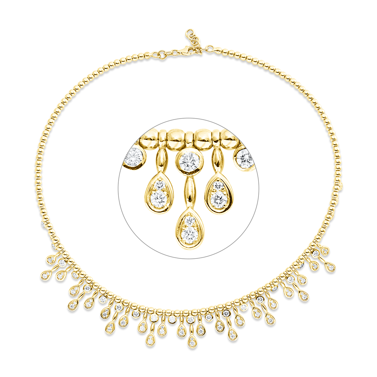 diamond full cut  exclusive necklace in yellow gold
