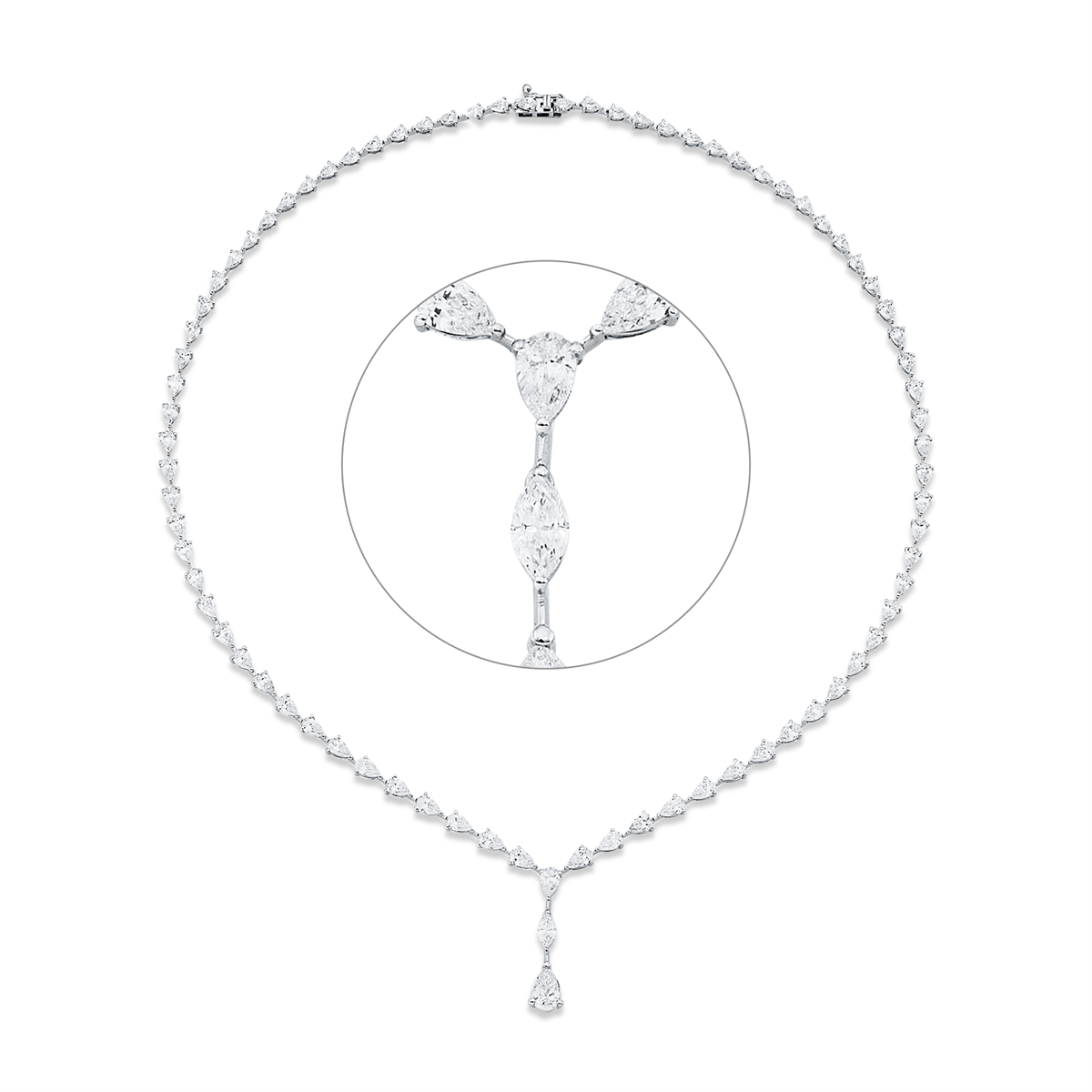 marquise  exclusive necklace in white gold
