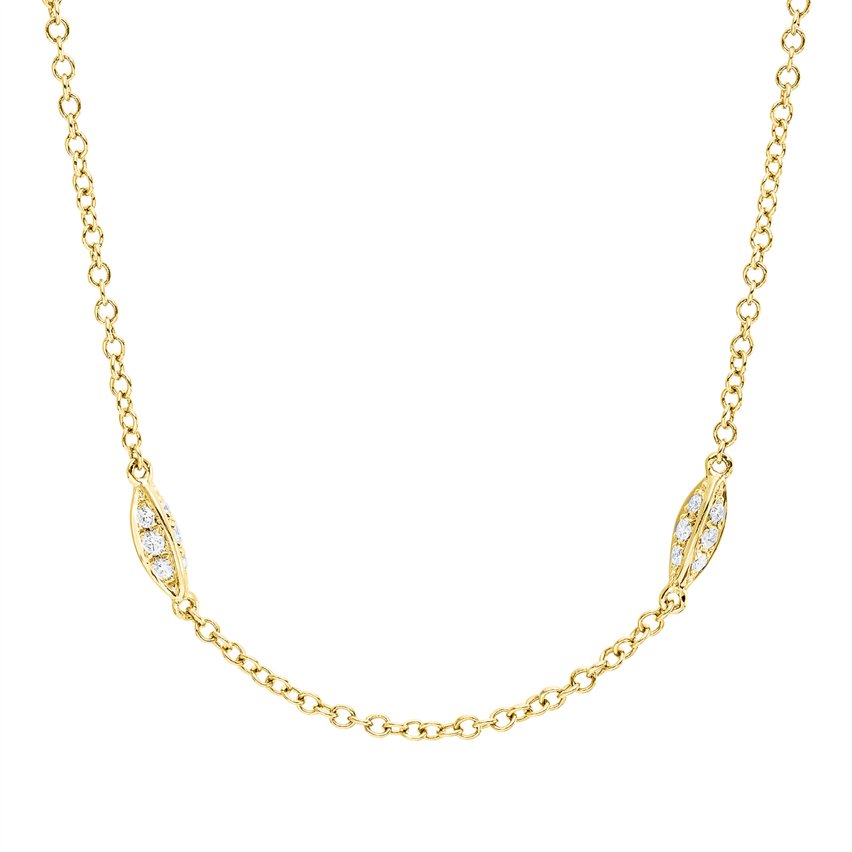 diamond full cut  modern woman necklace in yellow gold