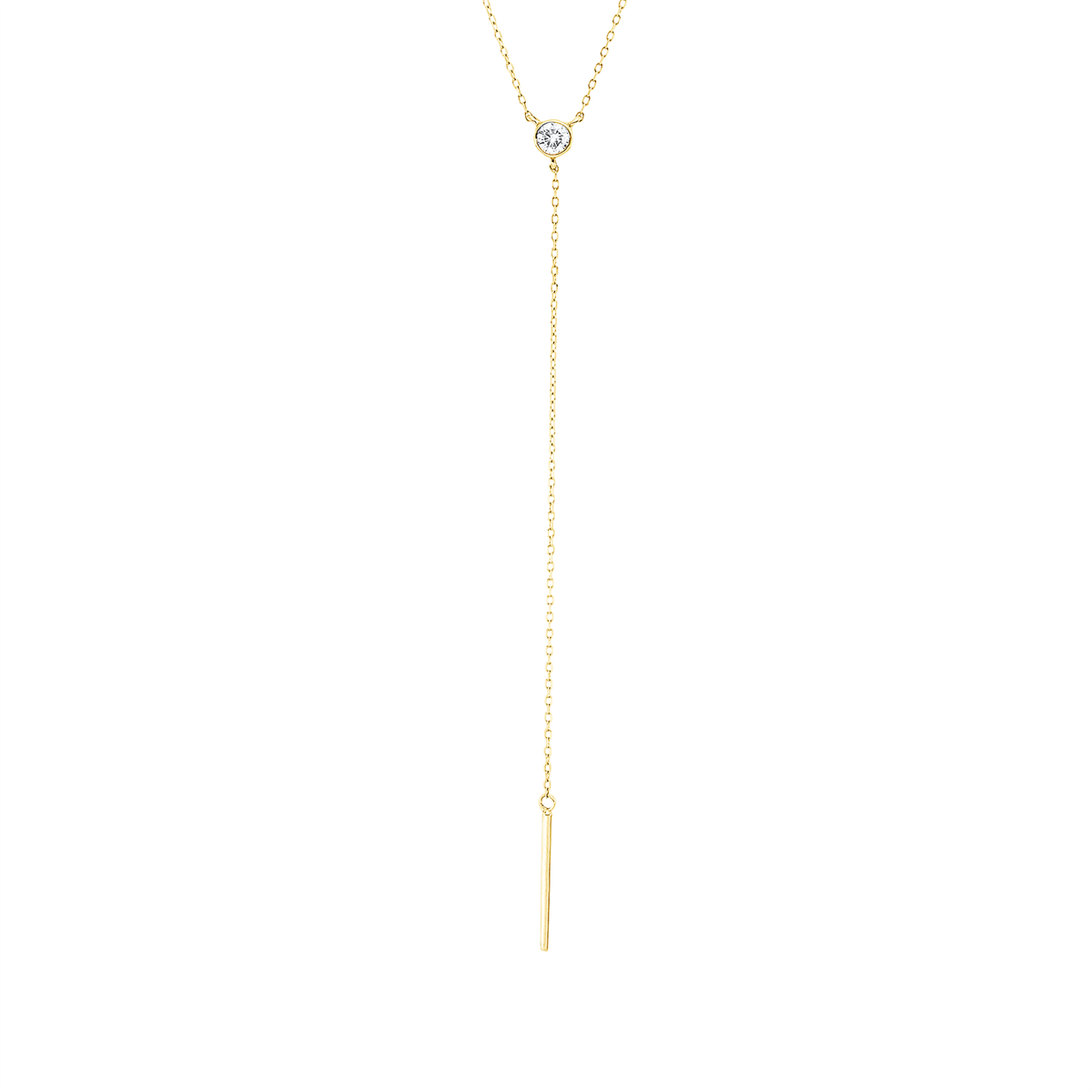 diamond full cut  solitaire necklace in yellow gold