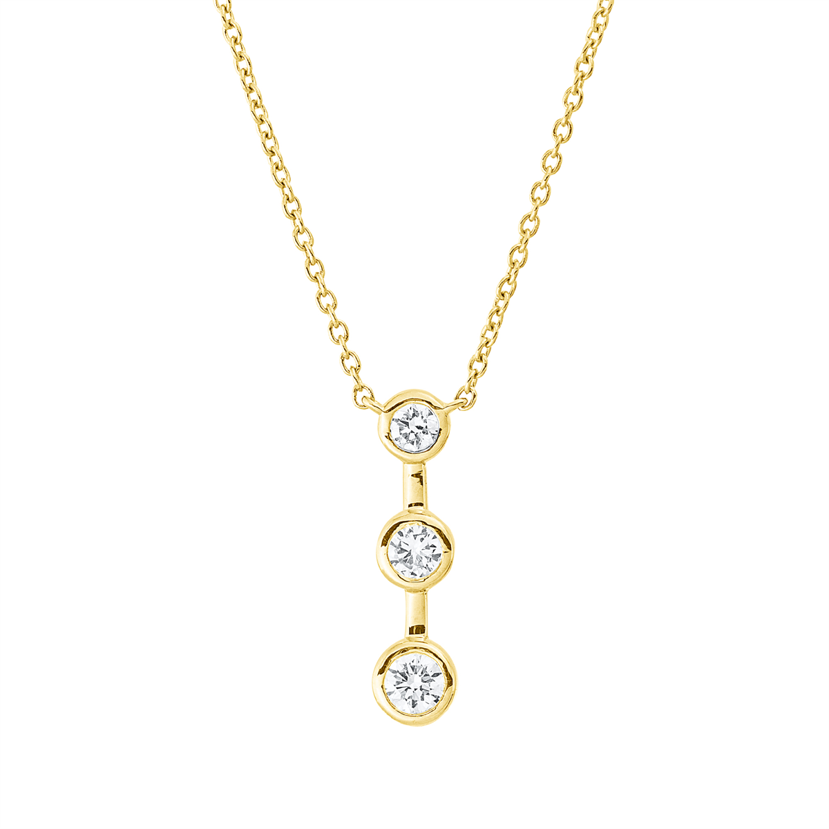 diamond full cut  modern woman necklace in yellow gold