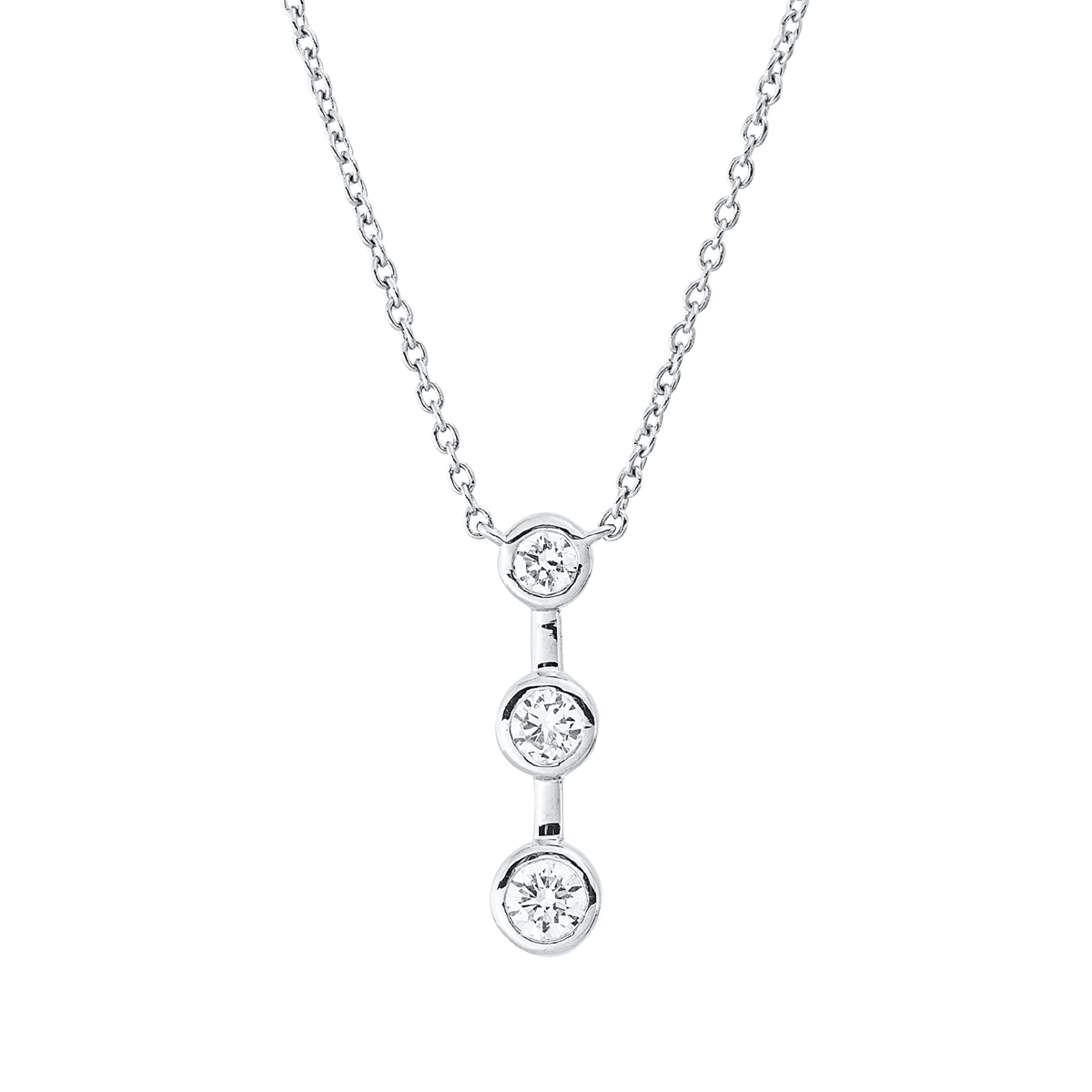 diamond full cut  modern woman necklace in white gold