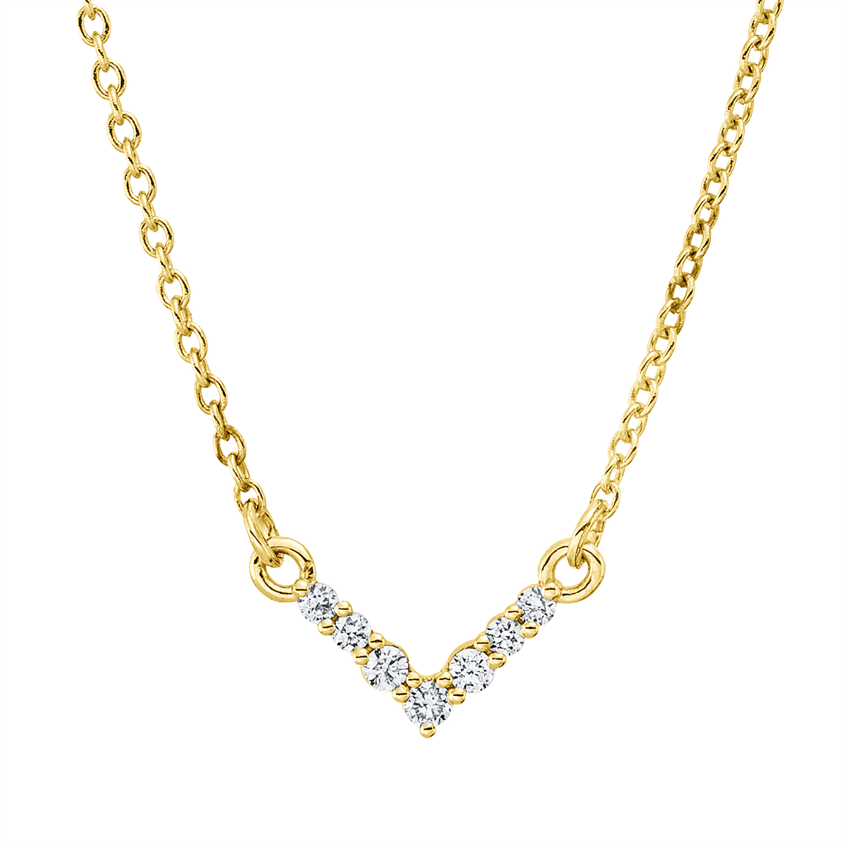 diamond full cut  modern woman necklace in yellow gold