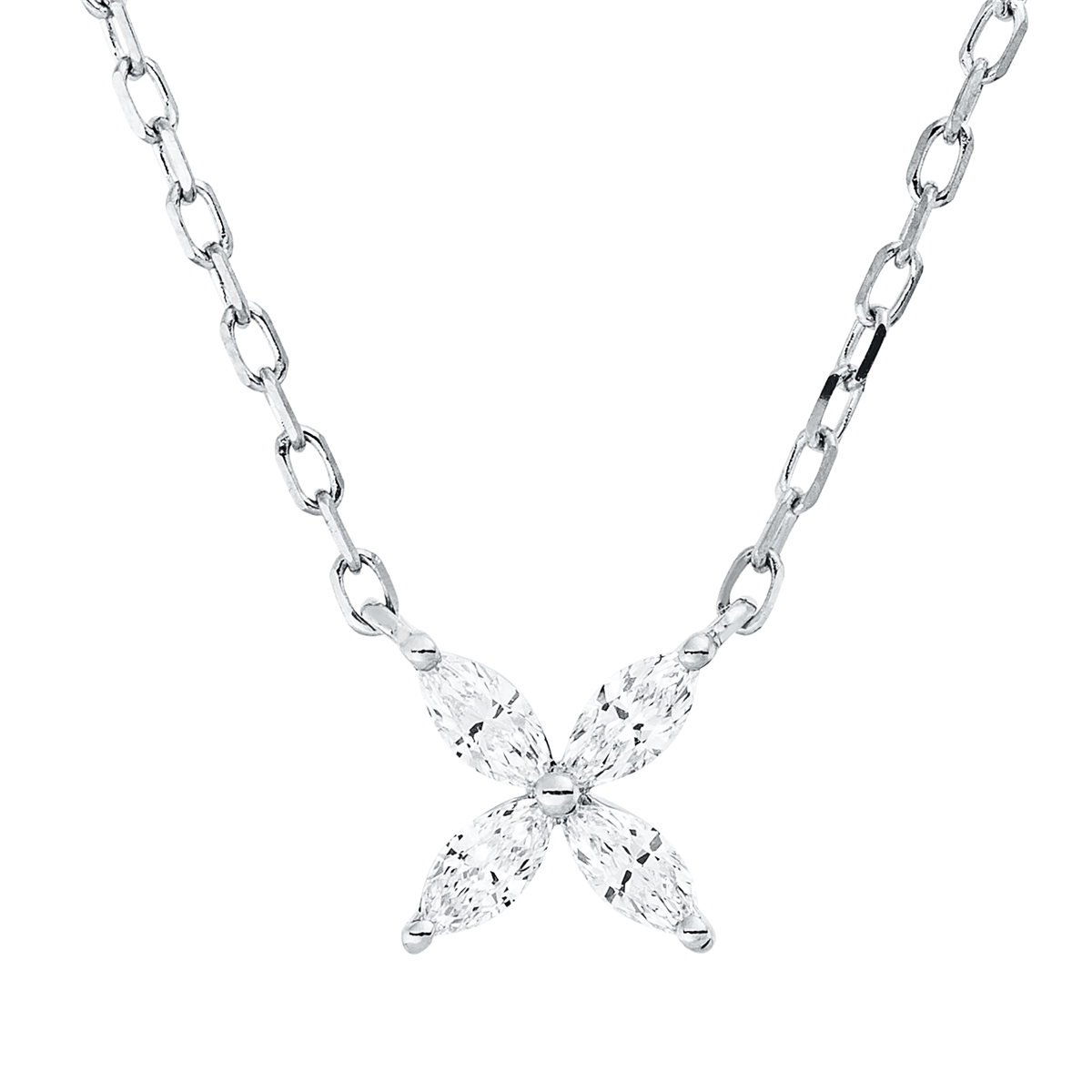 diamond full cut  modern woman necklace in white gold