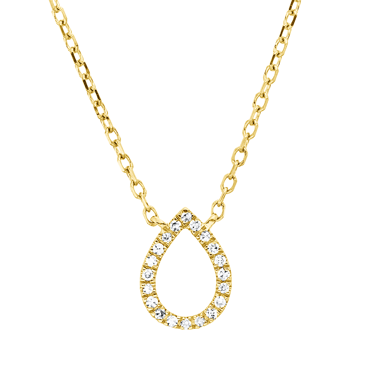diamond single cut  modern woman necklace in yellow gold