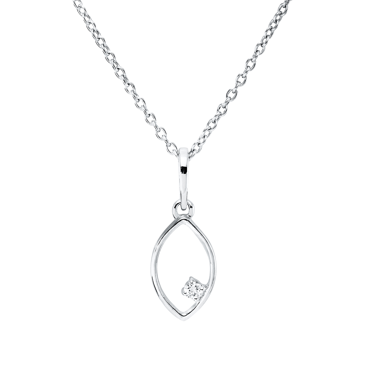 diamond full cut  modern woman necklace in white gold