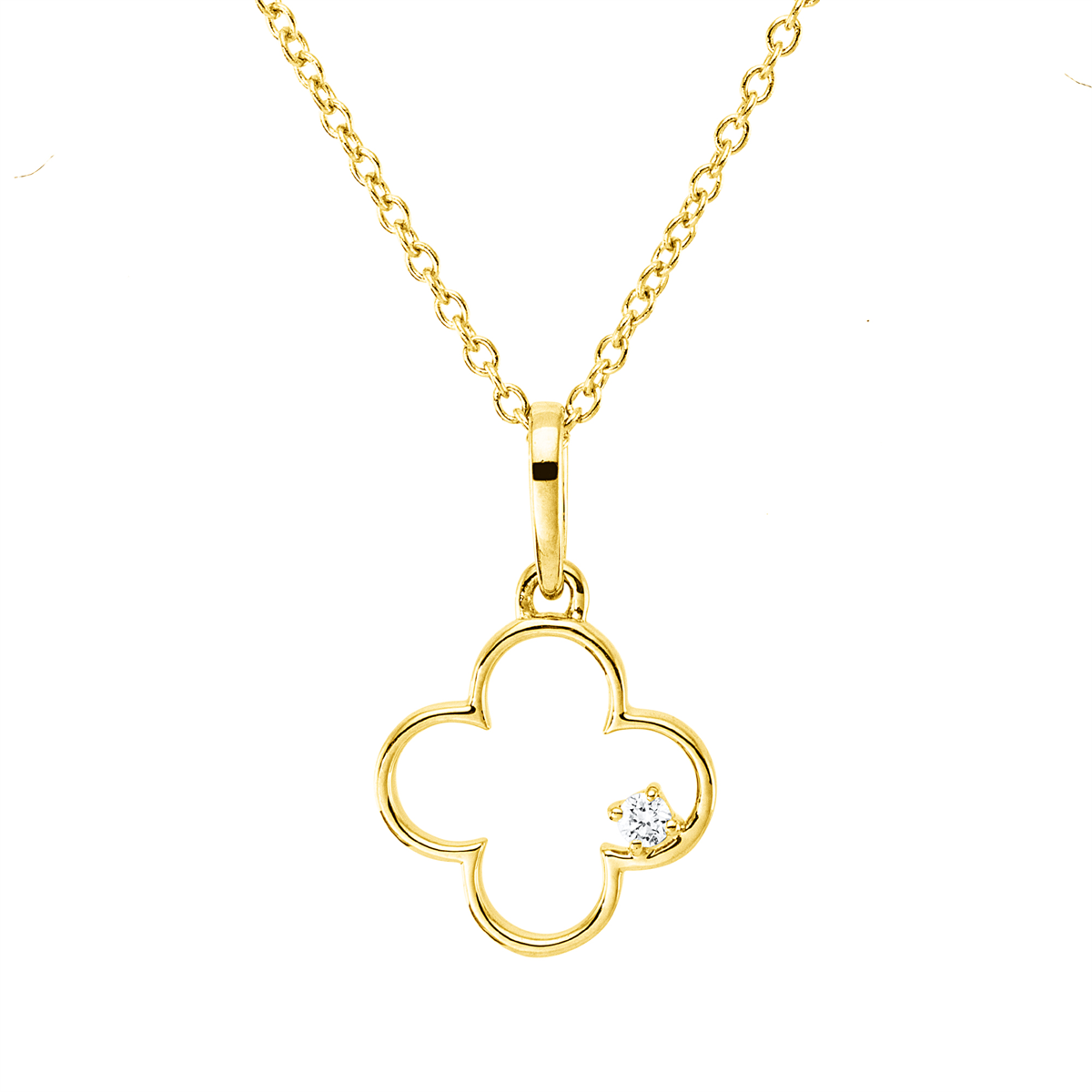 diamond full cut  modern woman necklace in yellow gold