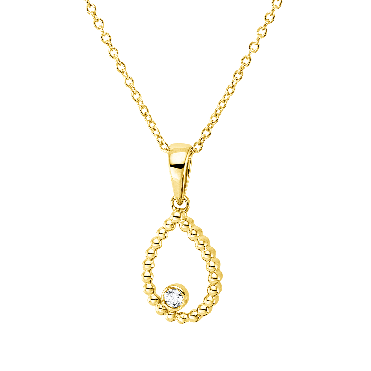 diamond full cut  modern woman necklace in yellow gold