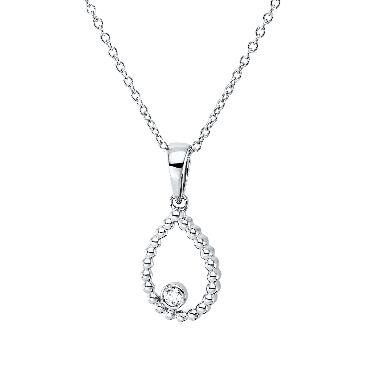 diamond full cut  modern woman necklace in white gold