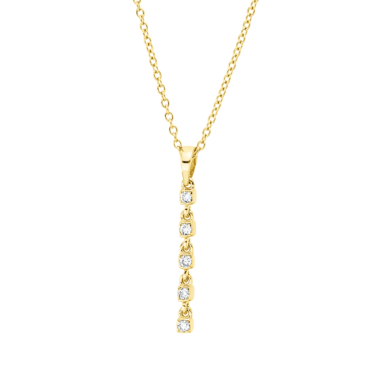 diamond full cut  modern woman necklace in yellow gold