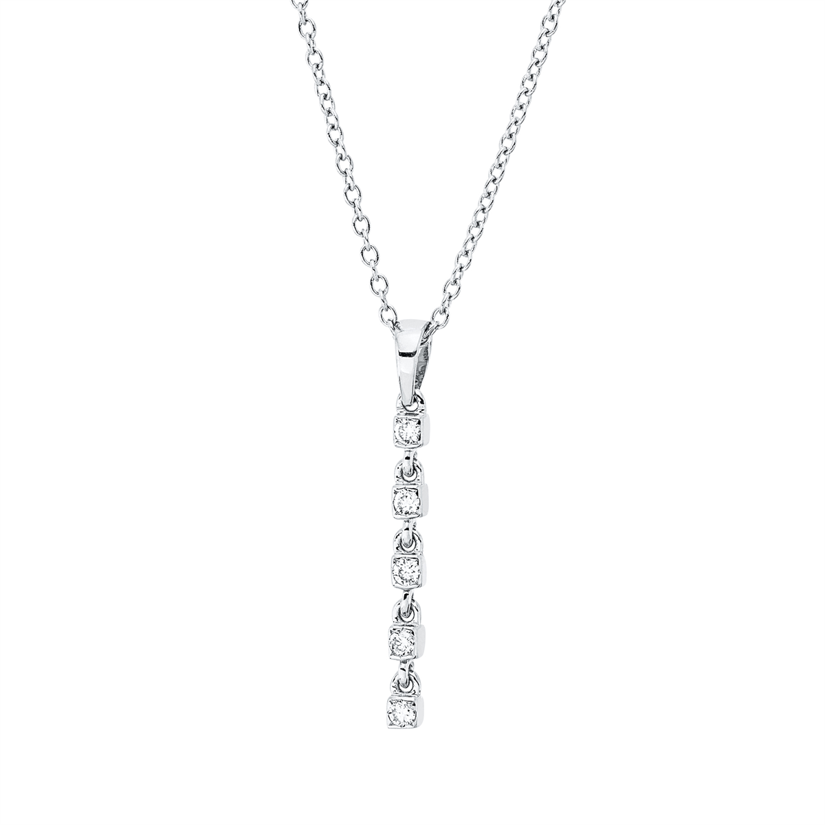 diamond full cut  modern woman necklace in white gold