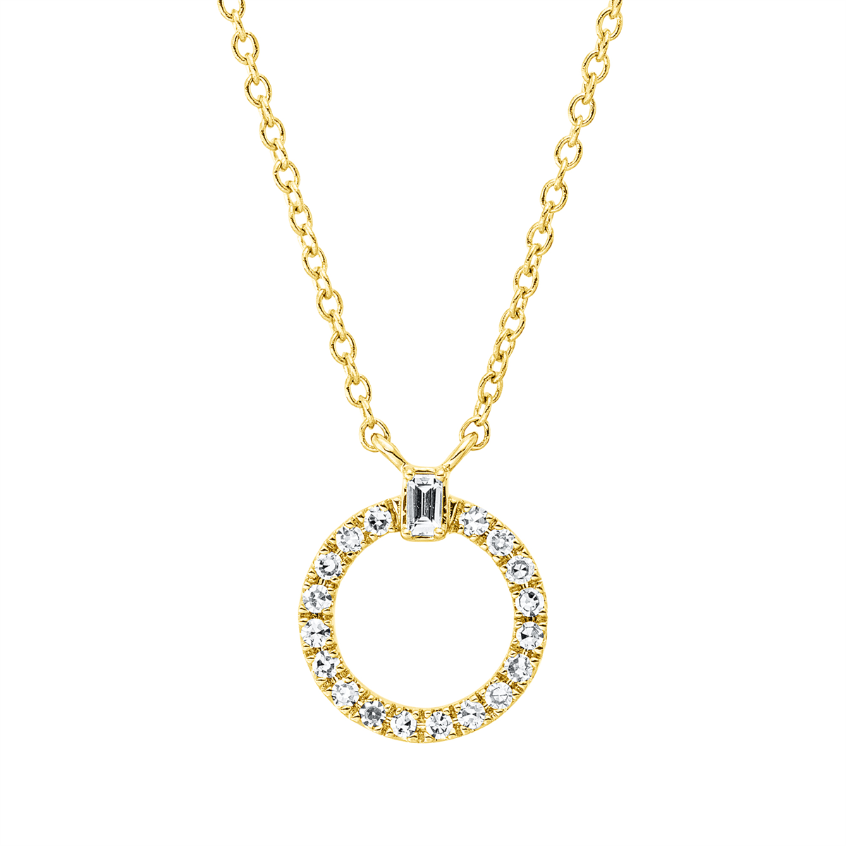 diamond single cut  modern woman necklace in yellow gold