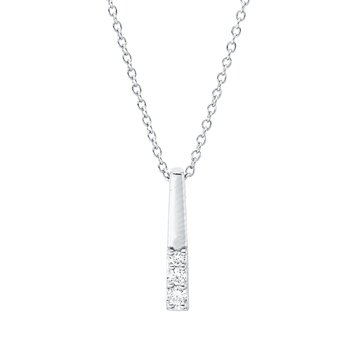 diamond full cut  modern woman necklace in white gold