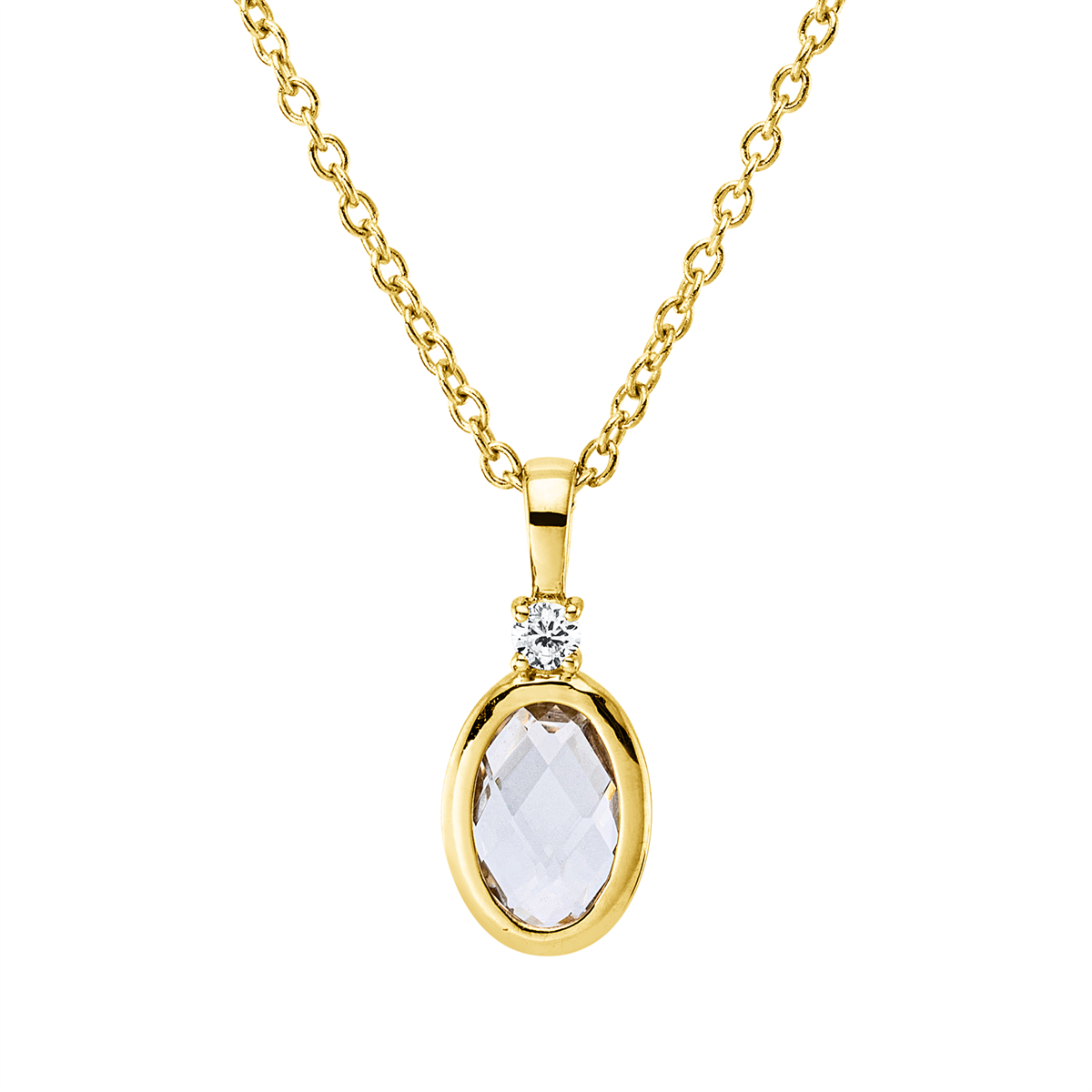 diamond full cut amethyst colored stone fashion necklace in yellow gold