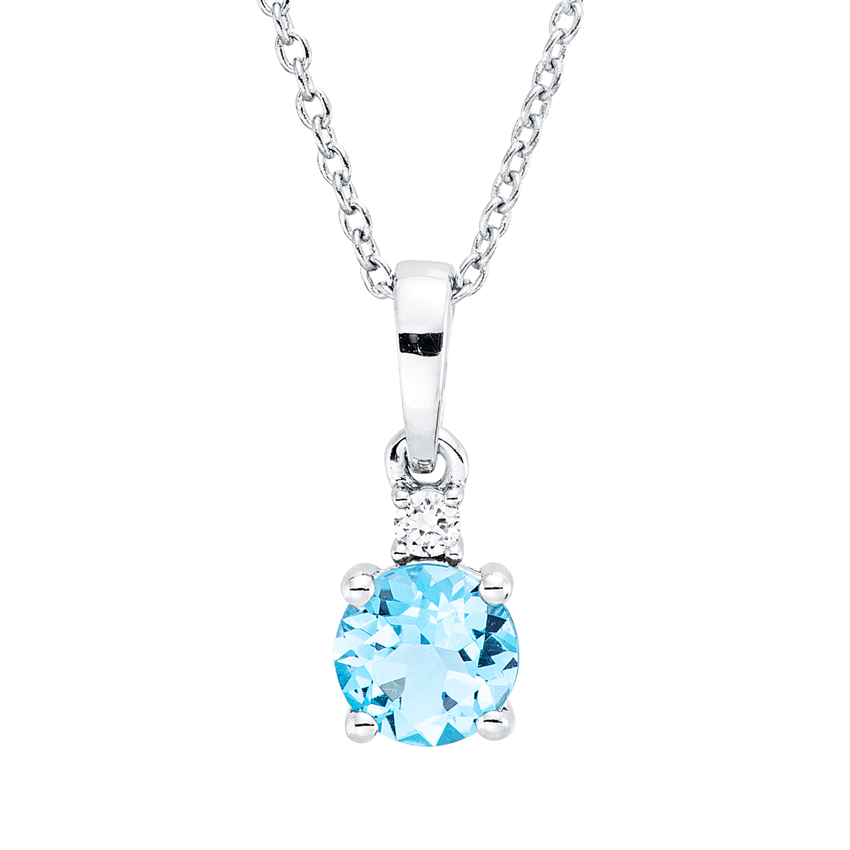 diamond full cut topaz colored stone fashion necklace in white gold