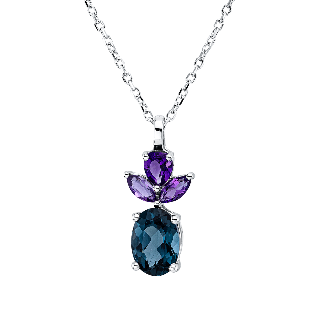 colored stone fashion necklace - 4Q913