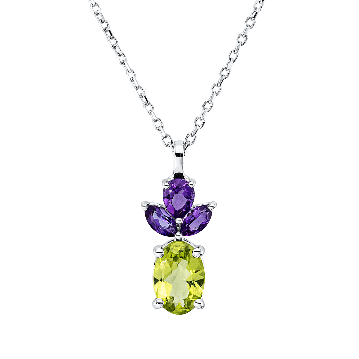 colored stone fashion necklace - 4Q914