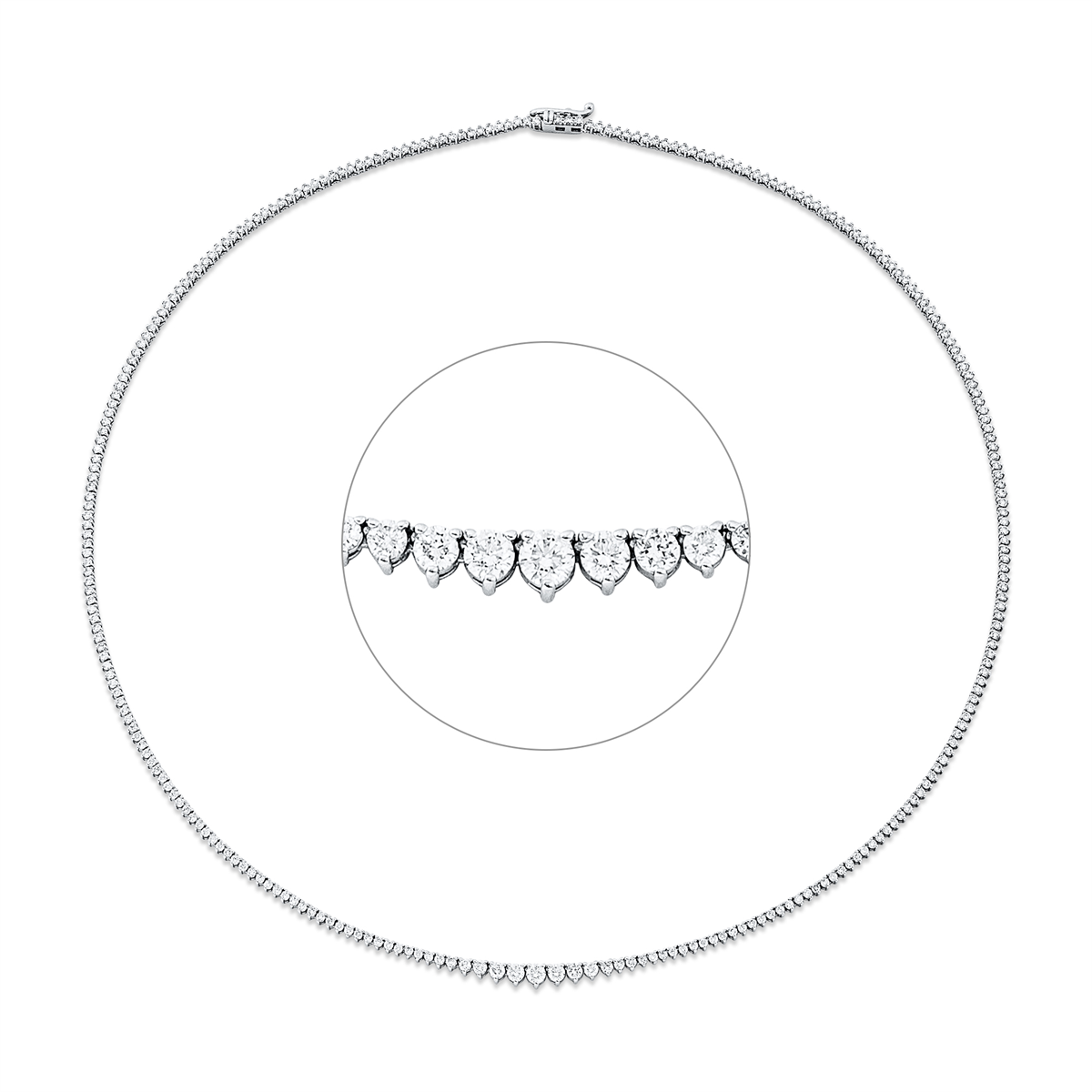 diamond full cut  exclusive necklace in white gold