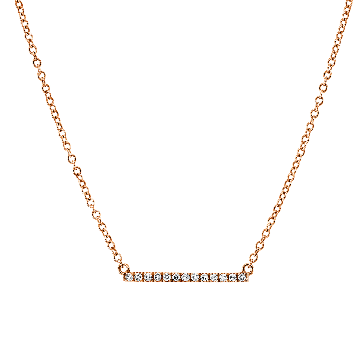 diamond full cut  modern woman necklace in red gold