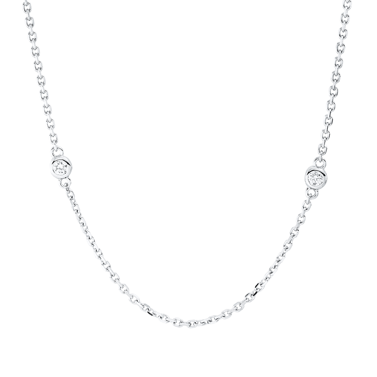 diamond full cut  modern woman necklace in white gold