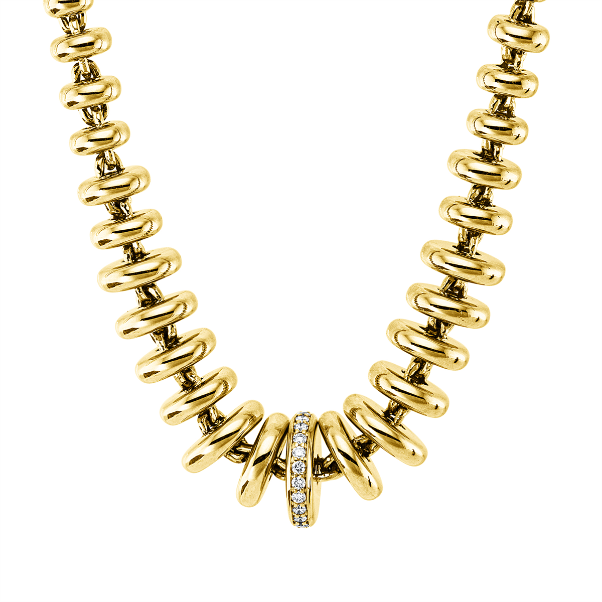 diamond full cut  exclusive necklace in yellow gold