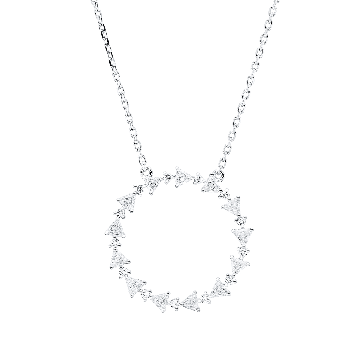 fantasy-cut  multi-stone necklace in white gold