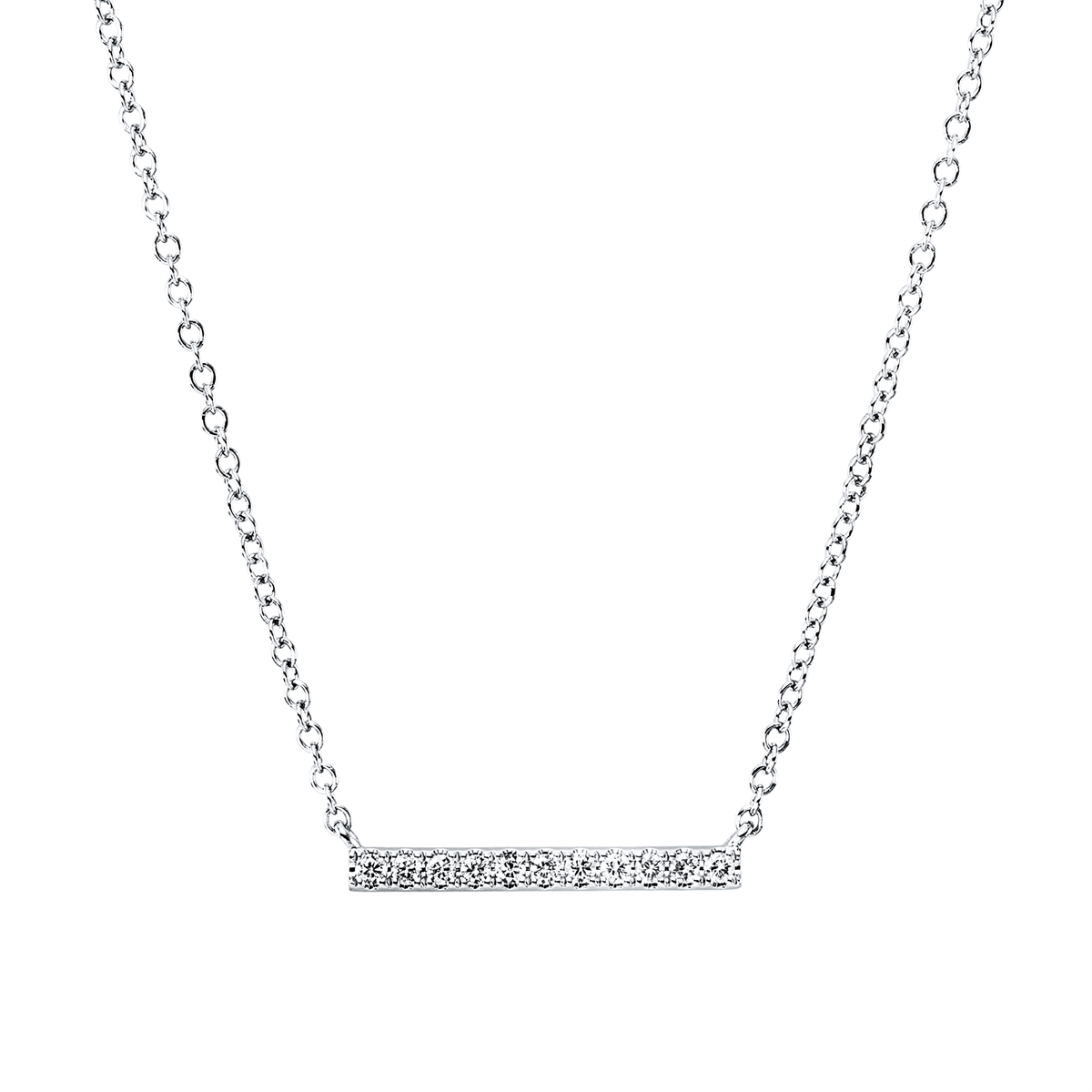 diamond full cut  modern woman necklace in white gold