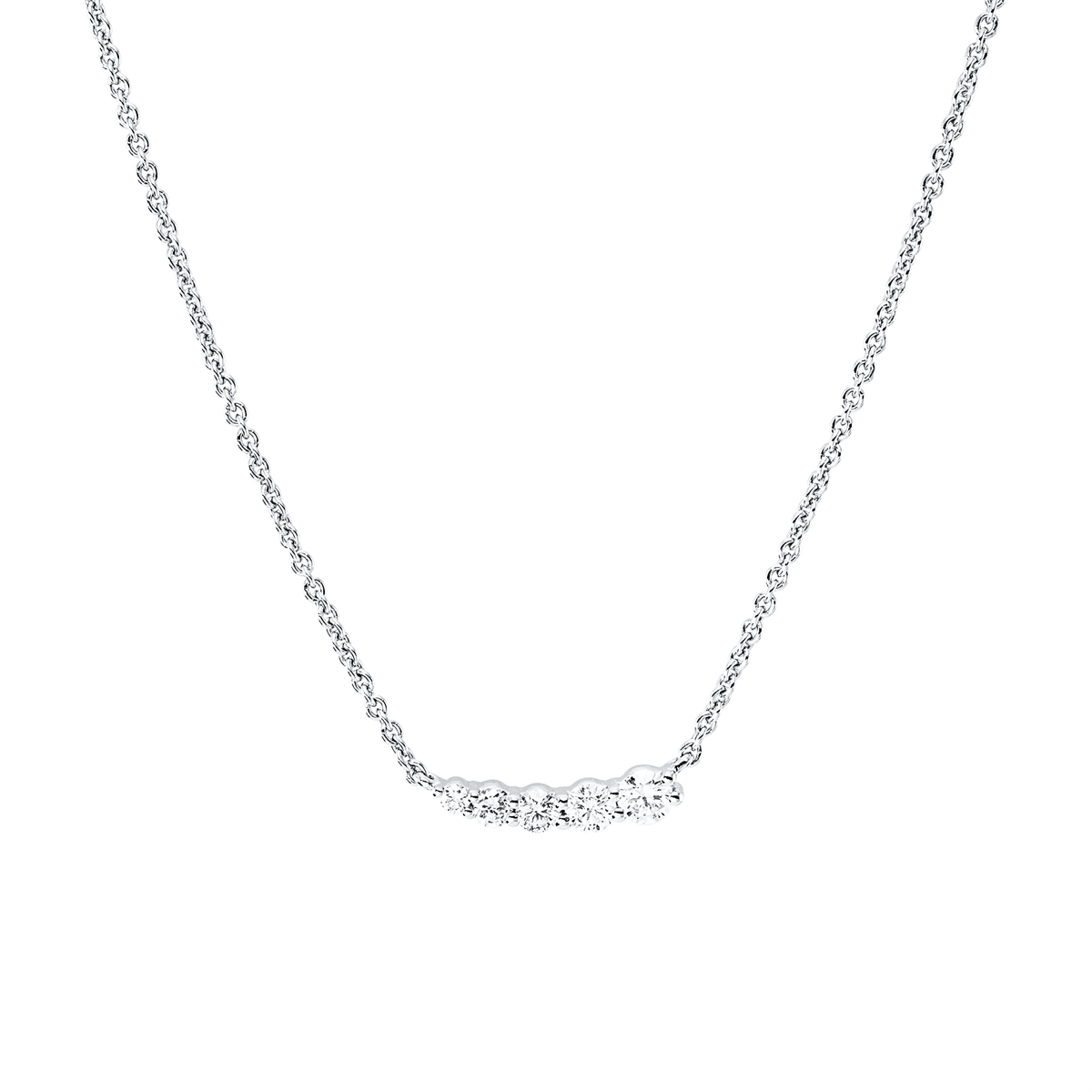 diamond full cut  modern woman necklace in white gold