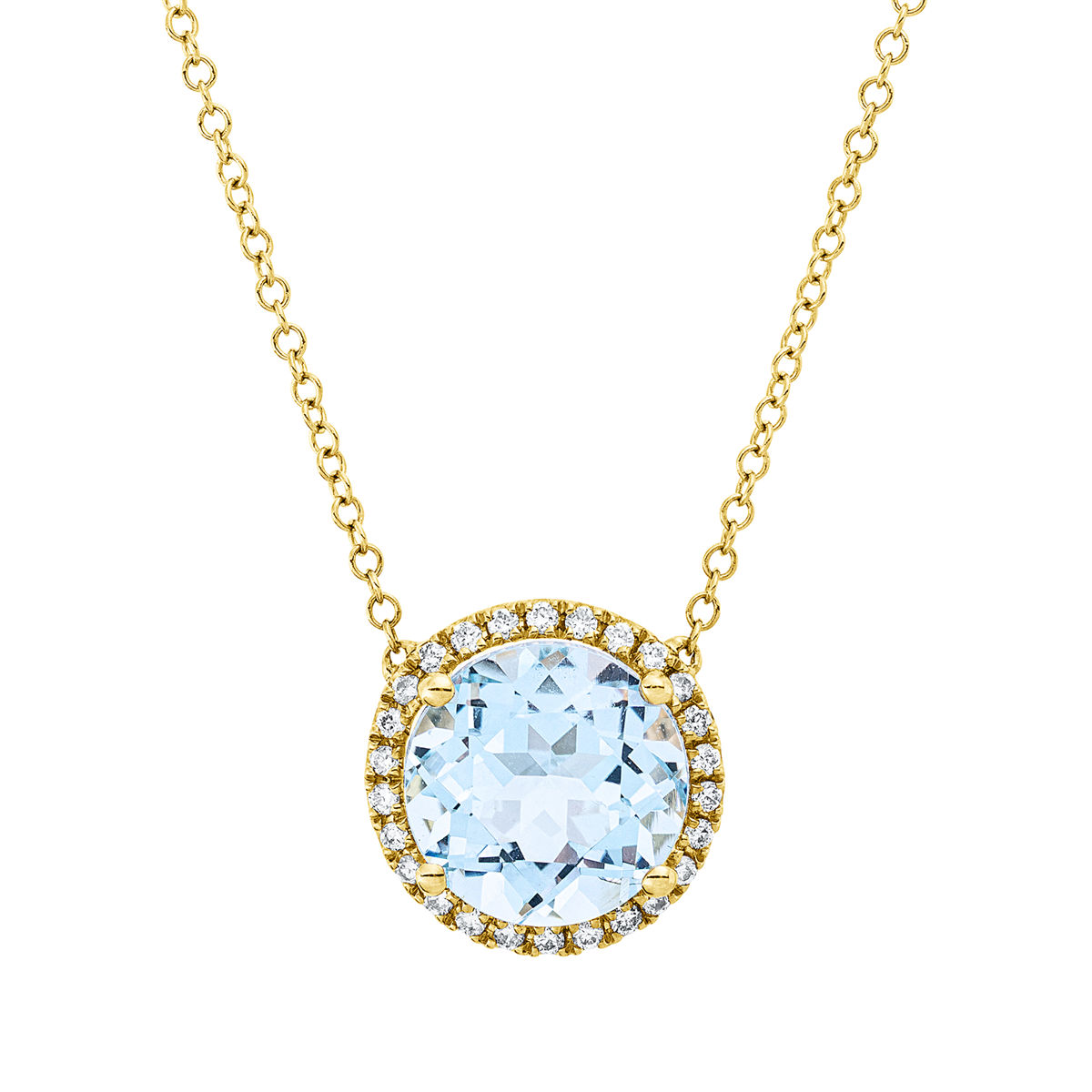 diamond full cut topaz colored stone fashion necklace in yellow gold